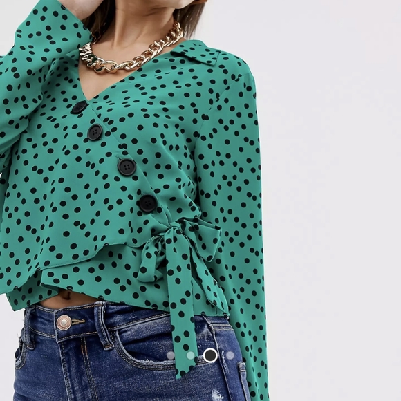 ASOS | Tie front blouse - Picture 1 of 6